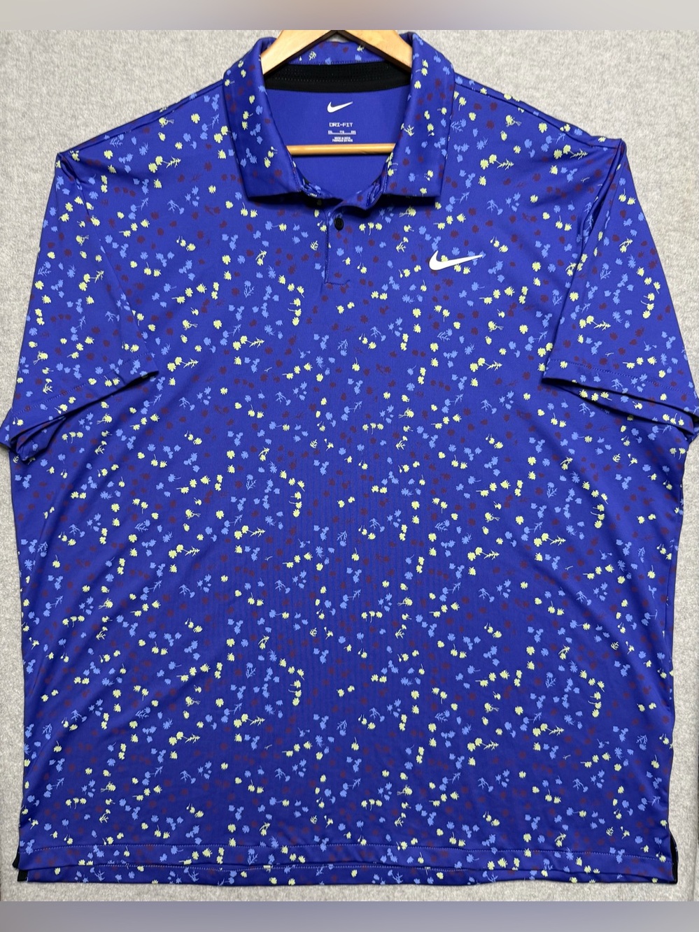 Nike Dri-FIT Tour Men’s 2XL Floral Golf Polo Lapis Blue DX6089-430